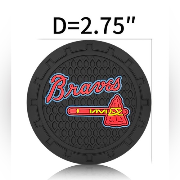 Braves Car Cup Holder Coasters for Baseball Fans,Atlanta Braves Car Coasters for - Picture 4 of 4
